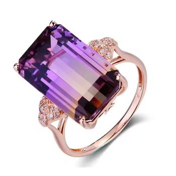 8.10ctw Ametrine & CZ Fancy Ring Size 7