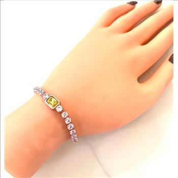 8.50ctw Citrine & CZ Tennis Bracelet