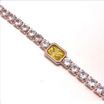 8.50ctw Citrine & CZ Tennis Bracelet