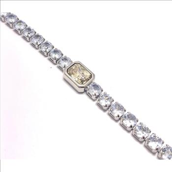 8.50ctw Lemon Quartz & CZ Tennis Bracelet
