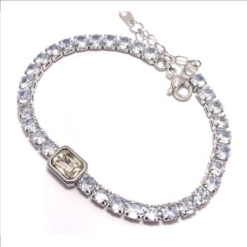 8.50ctw Lemon Quartz & CZ Tennis Bracelet