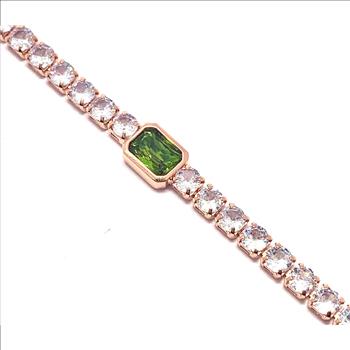 8.50ctw Peridot & CZ Tennis Bracelet