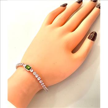 8.50ctw Peridot & CZ Tennis Bracelet
