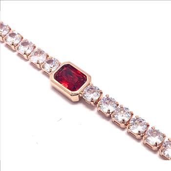8.50ctw Ruby & CZ Tennis Bracelet