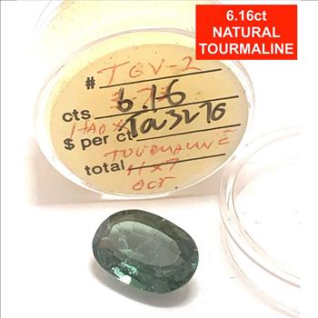 $875 Retail 6.16ctw Natural  Brazilian Tourmaline Loose Gemstone 11X7mm