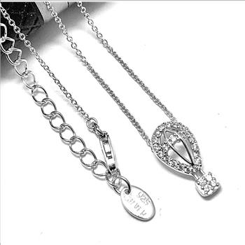 .925 Sterling Silver & 18k White Gold 0.25ctw Diamonique Diamond Necklace
