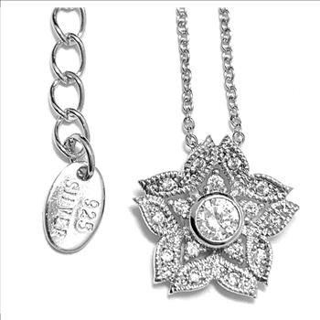 .925 Sterling Silver & 18k White Gold 0.25ctw Diamonique Diamond Necklace