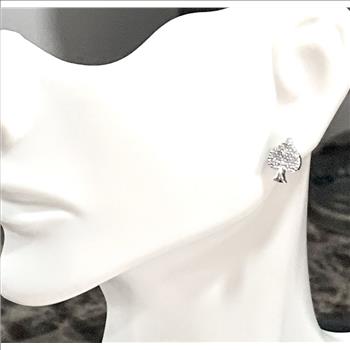 .925 Sterling Silver & 18k White Gold 0.25ctw Diamonique Diamond Stud Earrings