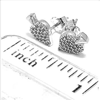 .925 Sterling Silver & 18k White Gold 0.25ctw Diamonique Diamond Stud Earrings