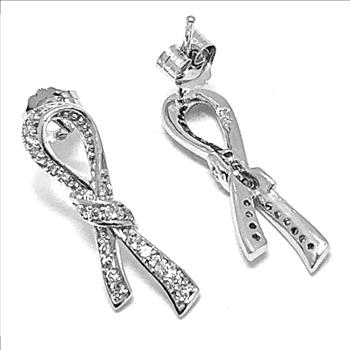 .925 Sterling Silver & 18k White Gold 0.30ctw Diamonique Diamond Stud Earrings