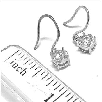 .925 Sterling Silver &18k White Gold 0.40ctw Diamonique Diamond Earrings