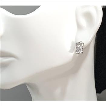 .925 Sterling Silver & 18k White Gold 0.50ctw Diamonique Diamond Stud Earrings