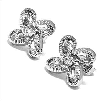 .925 Sterling Silver & 18k White Gold 1.00ctw Diamonique Diamond Stud Earrings