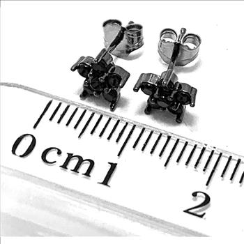 .925 Sterling Silver & Black Rhodium 0.25ctw Black Diamonique Diamond Stud Earrings
