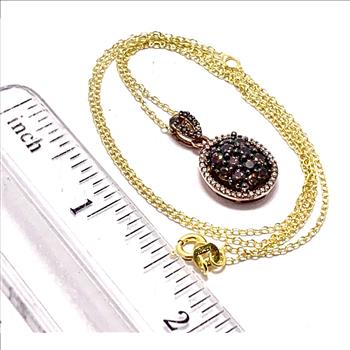 Chocolate Collection 18k YG & .925 Sterling Silver 1.00ctw Chocolate & White Diamonique Diamond Necklace