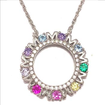 Designer Inspired 18k Gold Overlay 1.75ctw Multicolor Stones & Diamonique Diamond Necklace