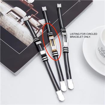 Designer Inspired 22.1 gram Mens Rubber & Stainless Steel Bracelet