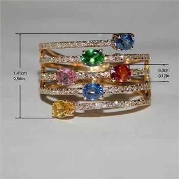 Designer Inspired 2.50ctw Multicolor Stones Anniversary Ring