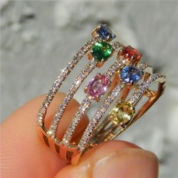 Designer Inspired 2.50ctw Multicolor Stones Anniversary Ring