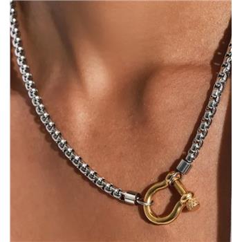 Designer Inspired 28.3 gram Ladies Fancy Two Tone Necklace