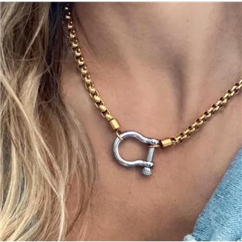 Designer Inspired 28.3 gram Stainless Steel Ladies Necklace