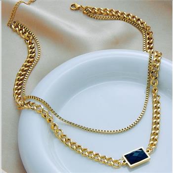 Designer Inspired 29.2 gram 15X10mm Black Spinel Necklace