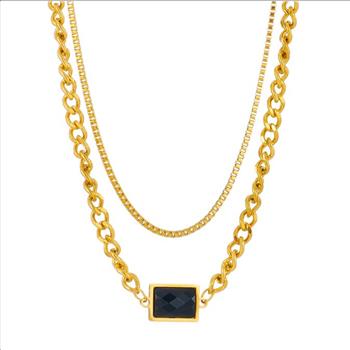 Designer Inspired 29.2 gram 15X10mm Black Spinel Necklace