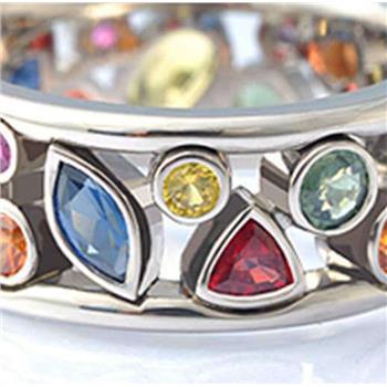 Designer Inspired 4.00ctw Multicolor Stones Anniversary Ring