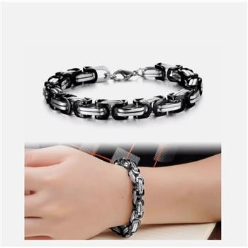 Designer Inspired 50.2 gram Mens Rubber & Stainless Steel Bracelet
