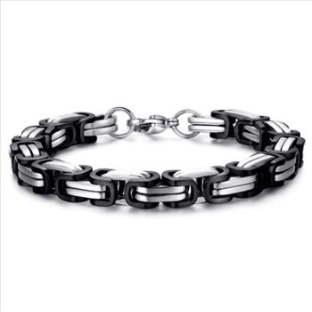 Designer Inspired 50.2 gram Mens Rubber & Stainless Steel Bracelet