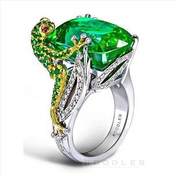 Designer Inspired 8.15ctw Emerald & Multicolor Stones Ring
