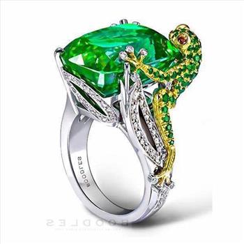 Designer Inspired 8.15ctw Emerald & Multicolor Stones Ring