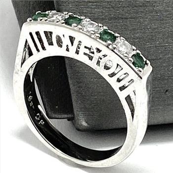 I Love You 3mm Round Cubic Zirconia Filigree Ring