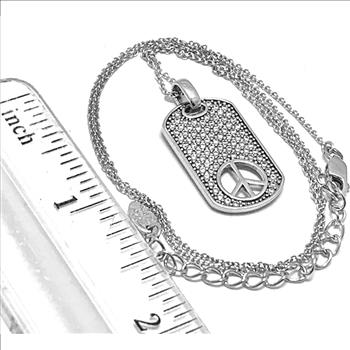 LASSAIRE 18k WG & .925 Sterling Silver 1.00ctw Simulated Diamond Piece Necklace