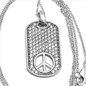 LASSAIRE 18k WG & .925 Sterling Silver 1.00ctw Simulated Diamond Piece Necklace