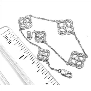 LASSAIRE .925 Sterling Silver 1.50ctw Simulated Diamond Bracelet