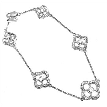 LASSAIRE .925 Sterling Silver 1.50ctw Simulated Diamond Bracelet