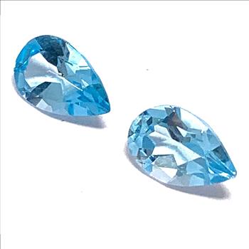 Lot of 2 Genuine  1.80ctw Swiss Blue Topaz 6X4 MM Matching Stones
