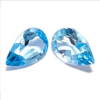 Lot of 2 Genuine  1.80ctw Swiss Blue Topaz 6X4 MM Matching Stones