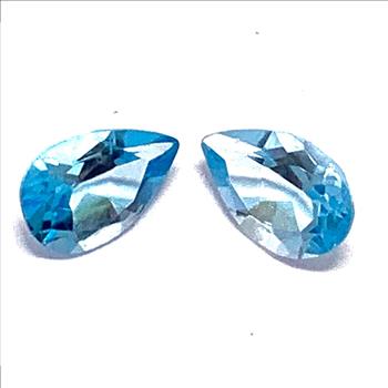 Lot of 2 Genuine  1.82ctw Swiss Blue Topaz 6X4 MM Matching Stones