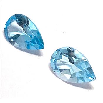 Lot of 2 Genuine  1.82ctw Swiss Blue Topaz 6X4 MM Matching Stones