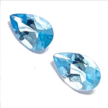 Lot of 2 Genuine  1.85ctw Swiss Blue Topaz 6X4 MM Matching Stones