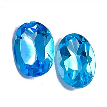Lot of 2 Genuine Swiss Blue Topaz 6X4 MM Matching Stones