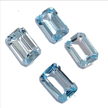 Lot of 4 Genuine 1.2.48ctw Swiss Blue Topaz 6X4 MM Matching Stones
