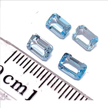 Lot of 4 Genuine 1.2.48ctw Swiss Blue Topaz 6X4 MM Matching Stones