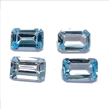 Lot of 4 Genuine 1.2.48ctw Swiss Blue Topaz 6X4 MM Matching Stones