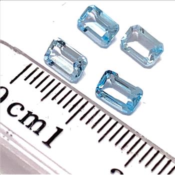 Lot of 4 Genuine 1.2.50ctw Swiss Blue Topaz 6X4 MM Matching Stones