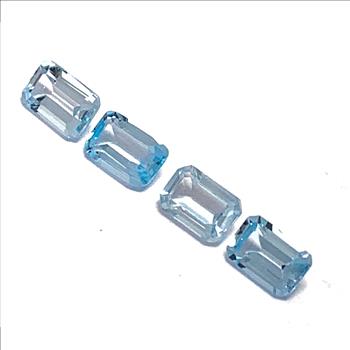 Lot of 4 Genuine 1.2.50ctw Swiss Blue Topaz 6X4 MM Matching Stones