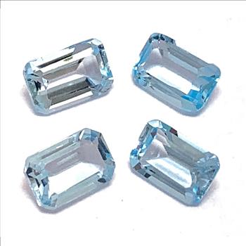 Lot of 4 Genuine  2.45ctw Swiss Blue Topaz 6X4 MM Matching Stones