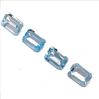 Lot of 4 Genuine  2.45ctw Swiss Blue Topaz 6X4 MM Matching Stones